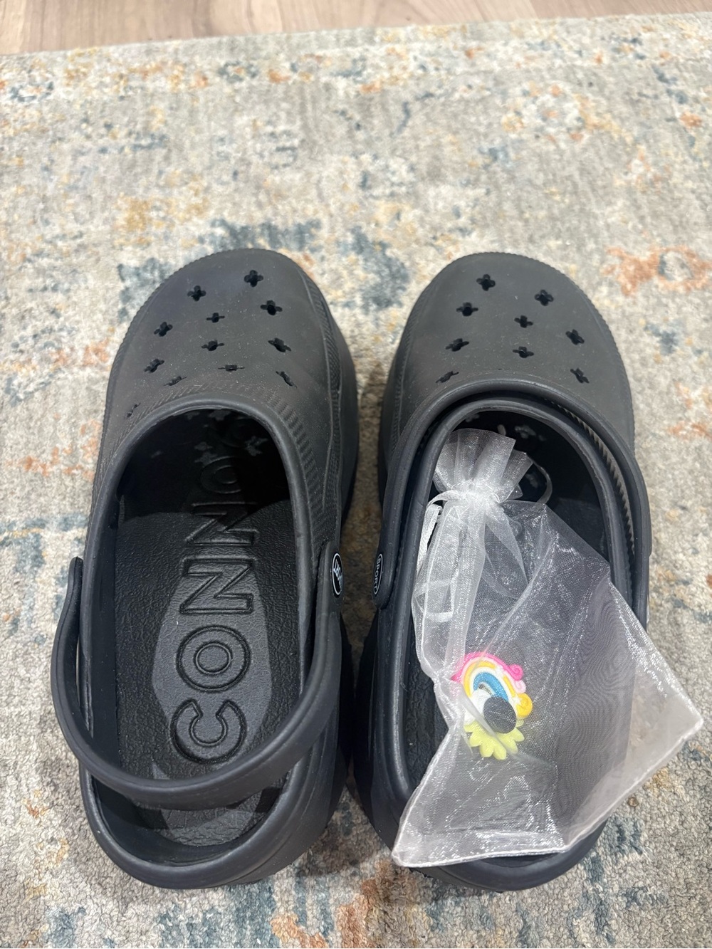NWOT Conno Black Slip-On Sandals with Backstrap